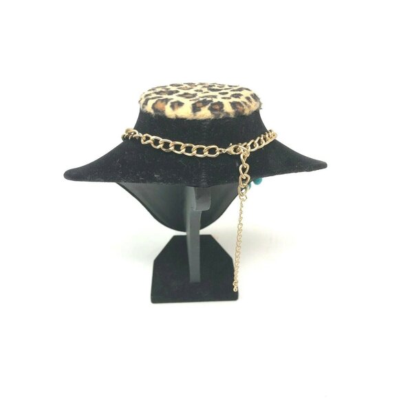 Statement Bib Necklace Gold Tone Teal Blue Beads 18" - Picture 2 of 4